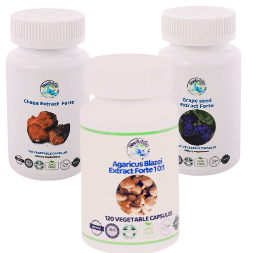 Forte Extract with Agaricus, Chaga, and Grape Seeds – Antioxidant Protection and Skin Health Support